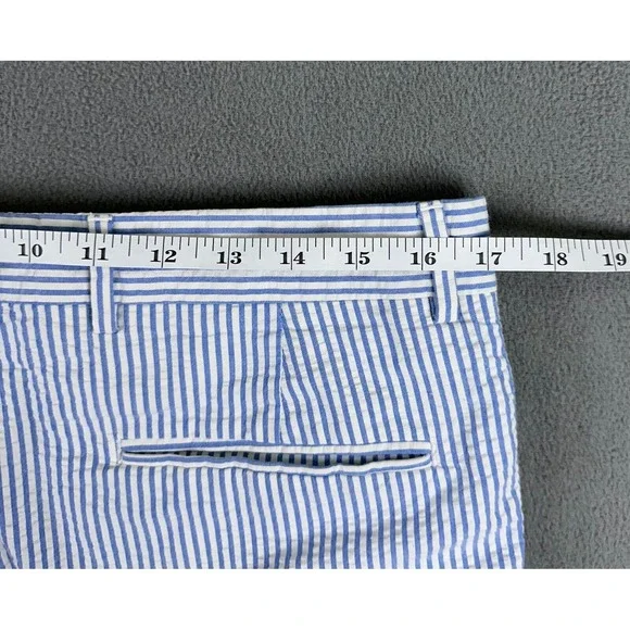 Berle‎ Shorts Mens 34 Regular Blue Hickory Seersucker Pleated Prep Trad Outdoor - Picture 6 of 9